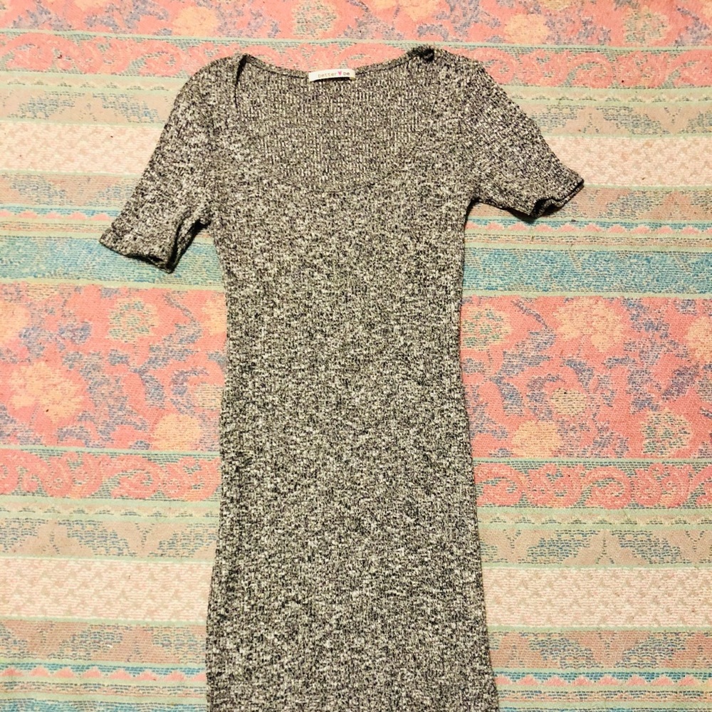 Grey & white sweater dress.
